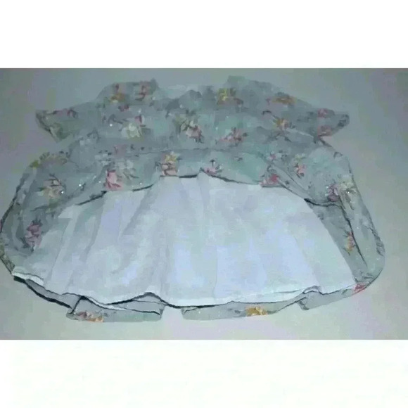 Oshkosh Floral Metallic Thread Ruffled Layered Boho Girls Toddlers Dress Size 2T - Picture 11 of 16